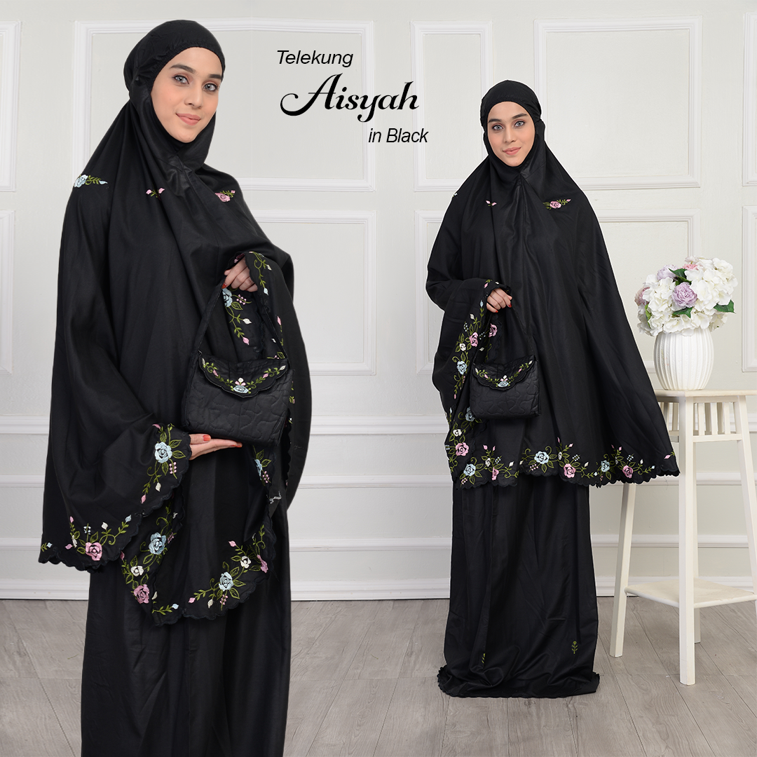 Telekung Aisyah - Black