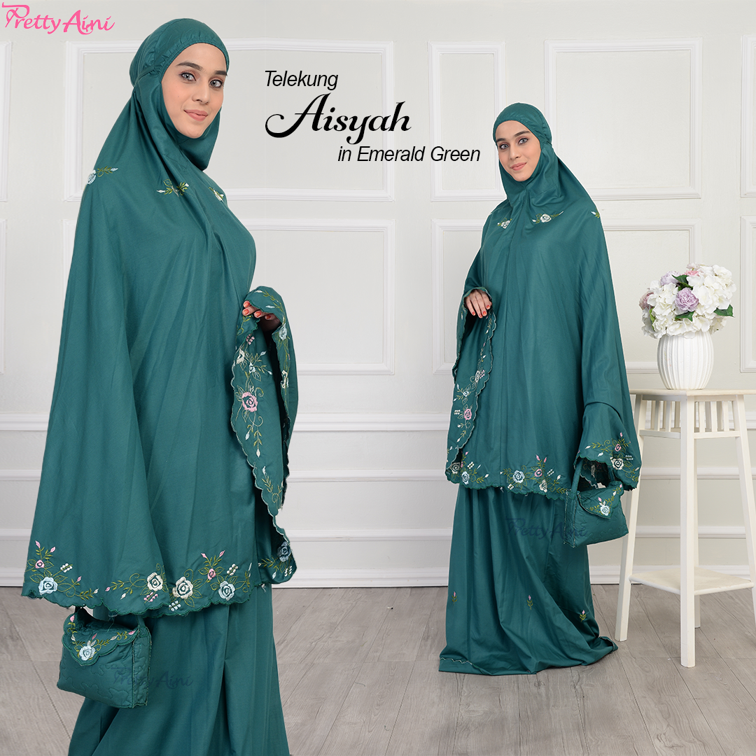 Telekung Aisyah - Emerald Green