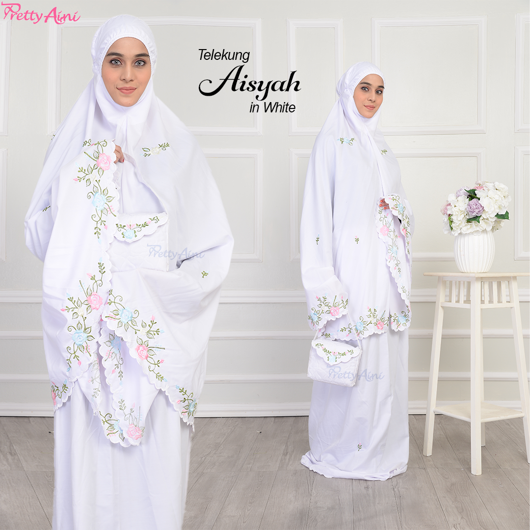 Telekung Aisyah - White