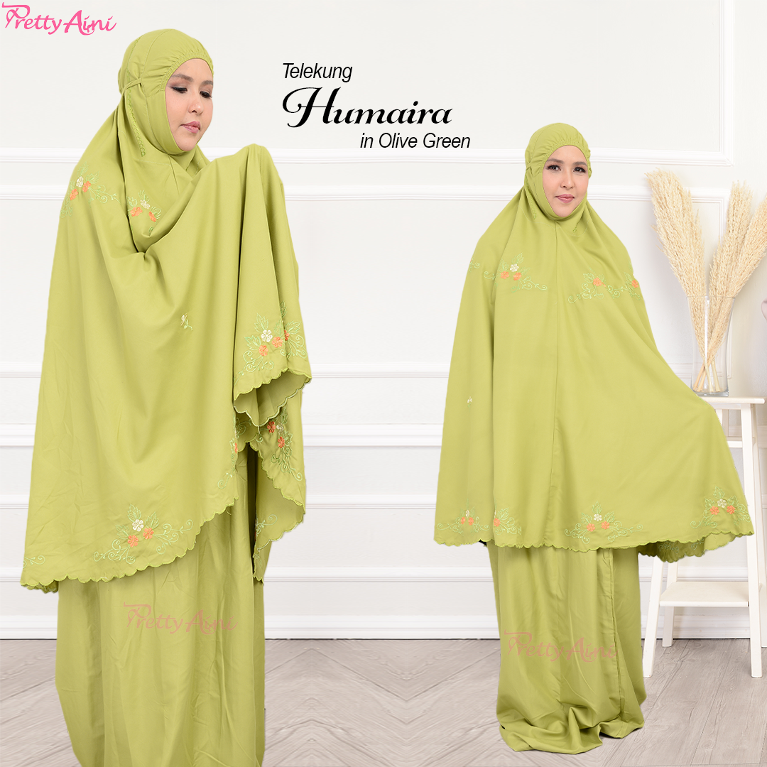 Telekung Humaira - Olive Green