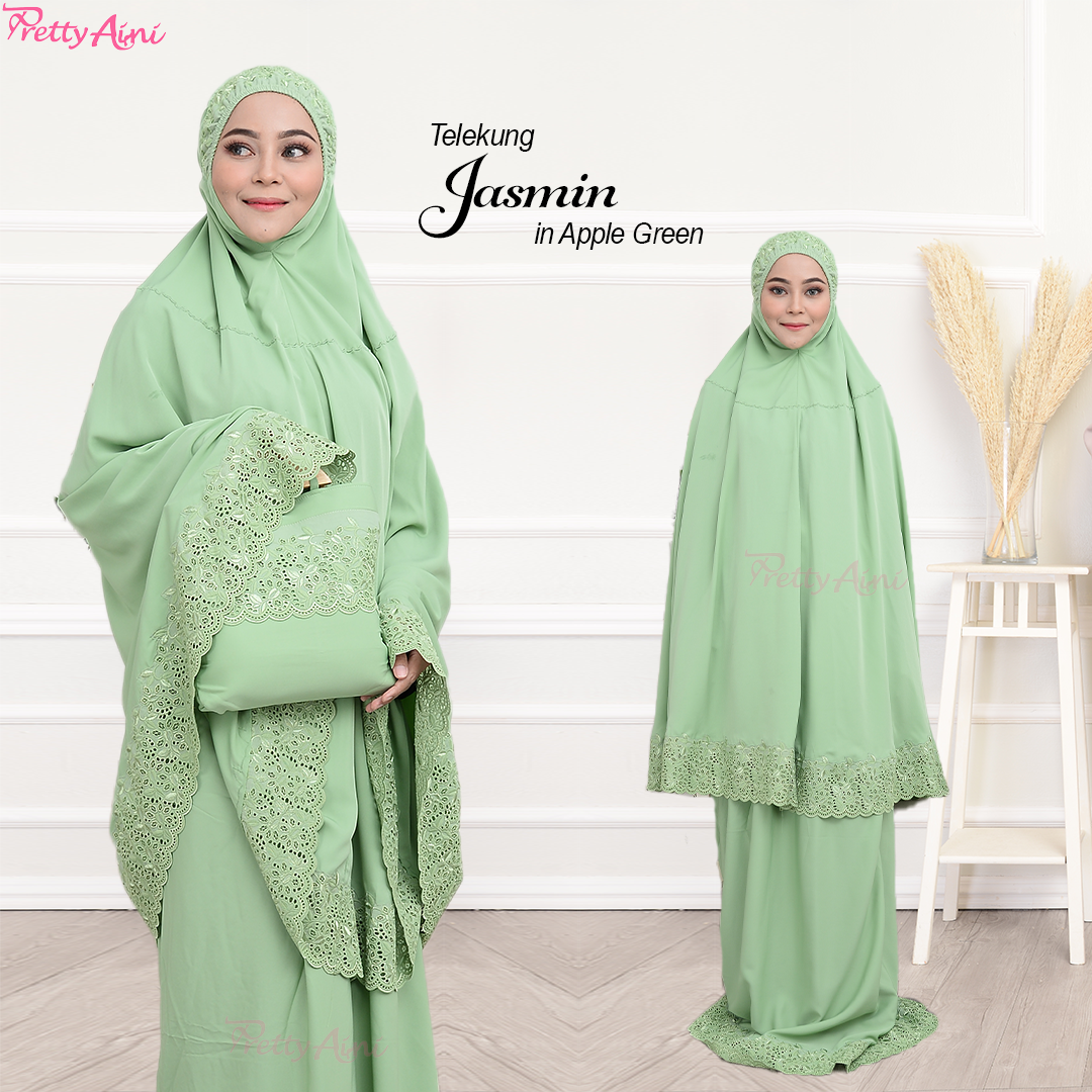 Telekung Jasmin - Apple Green