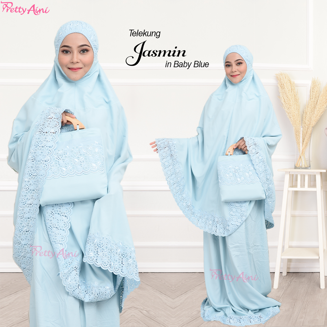 Telekung Jasmin - Baby Blue