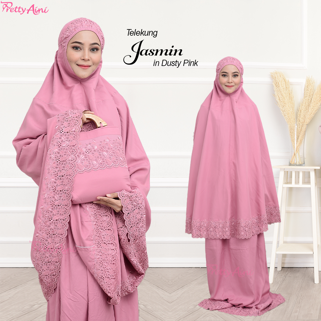 Telekung Jasmin - Dusty Pink