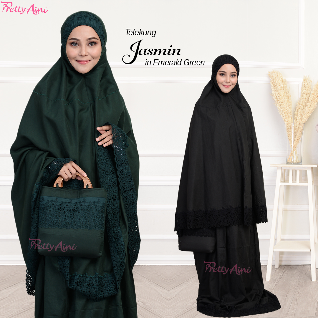 Telekung Jasmin - Emerald Green