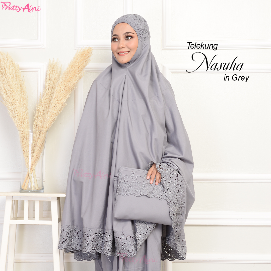 Telekung Nasuha Standard - Grey