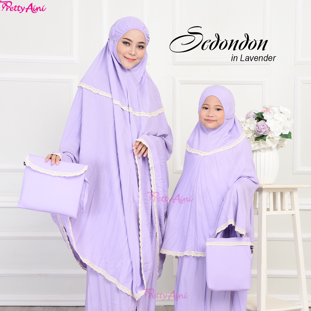 Telekung Sedondon Dewasa - Lavender