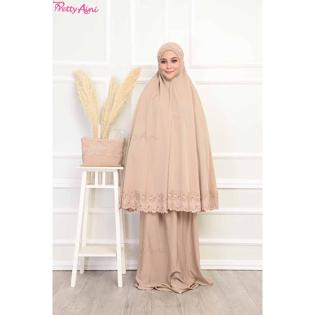 Telekung Nasuha Sejadah - Light Beige - Image 4