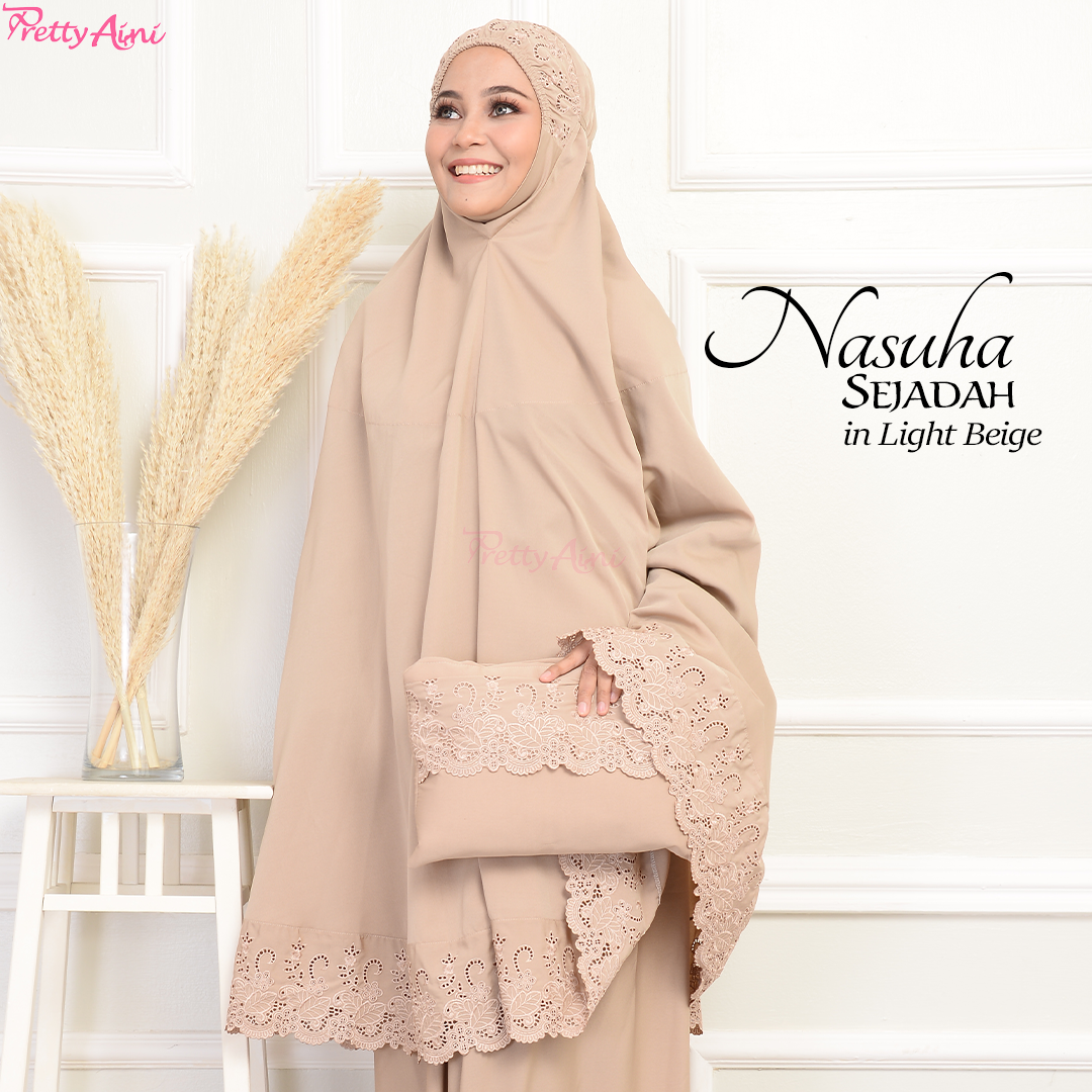 Telekung Nasuha Sejadah - Light Beige