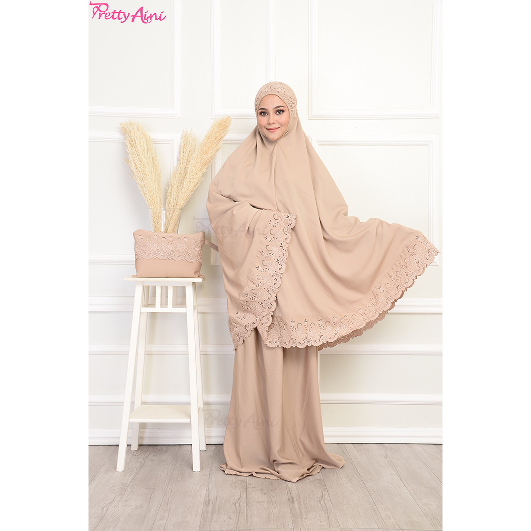 Telekung Nasuha Sejadah - Light Beige - Image 5