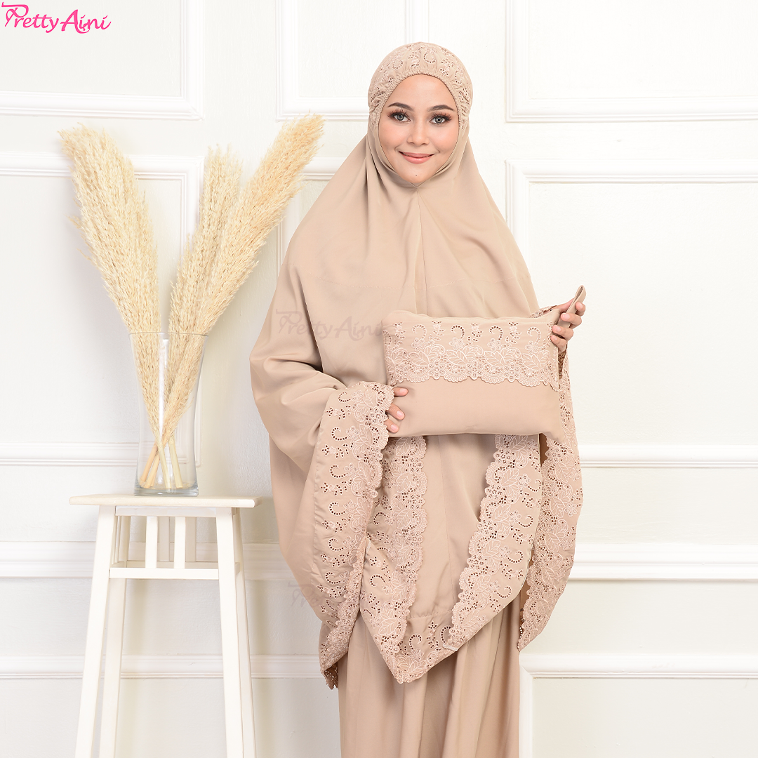 Telekung Nasuha Sejadah - Light Beige - Image 7