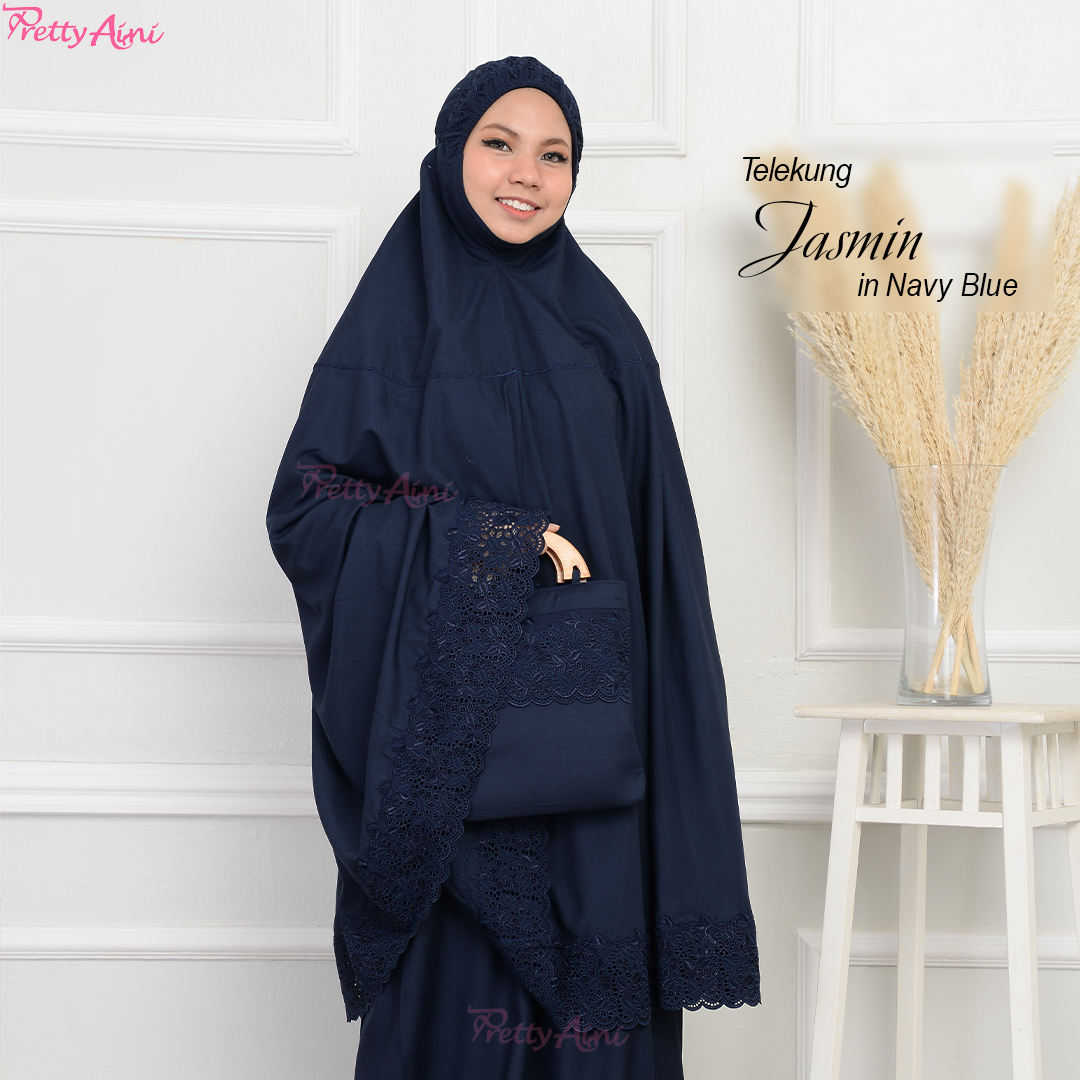 Telekung Jasmin - Navy Blue