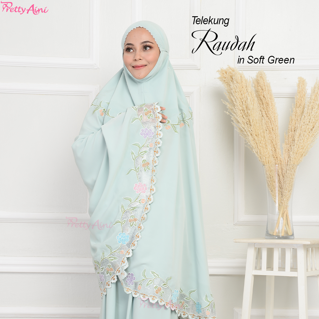 Telekung Raudah - Soft Green