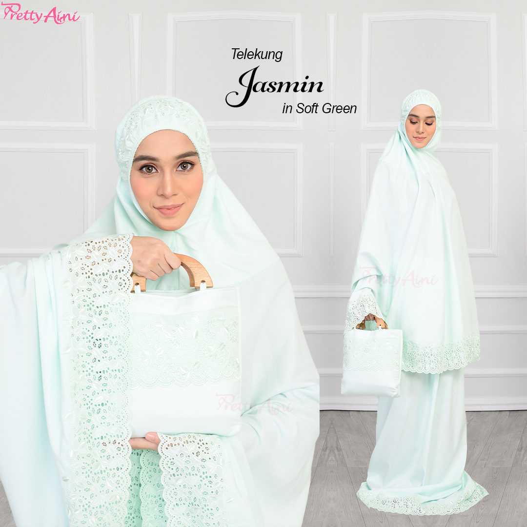 Telekung Jasmin - Soft Green