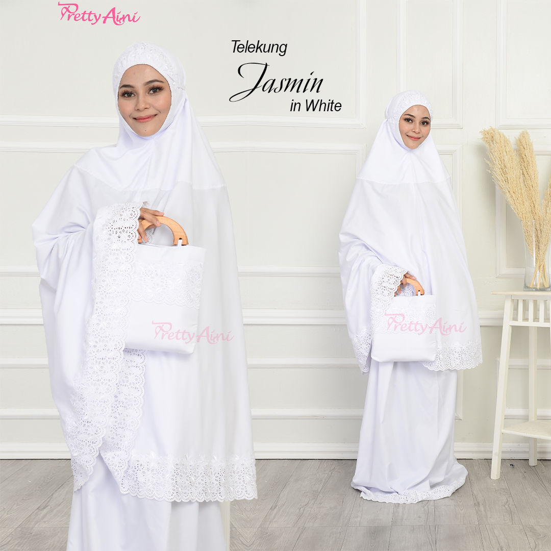 Telekung Jasmin - White