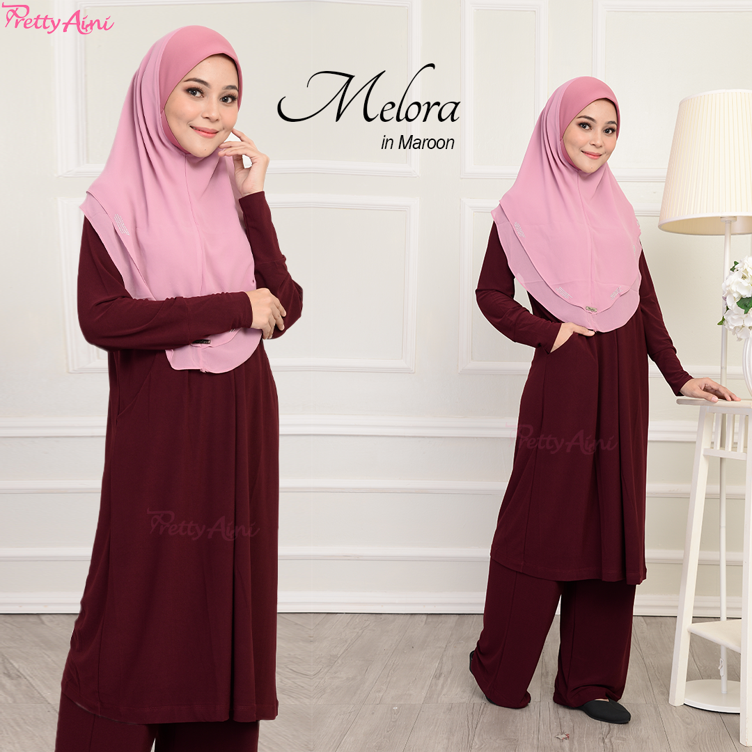 Jubah Melora - Maroon