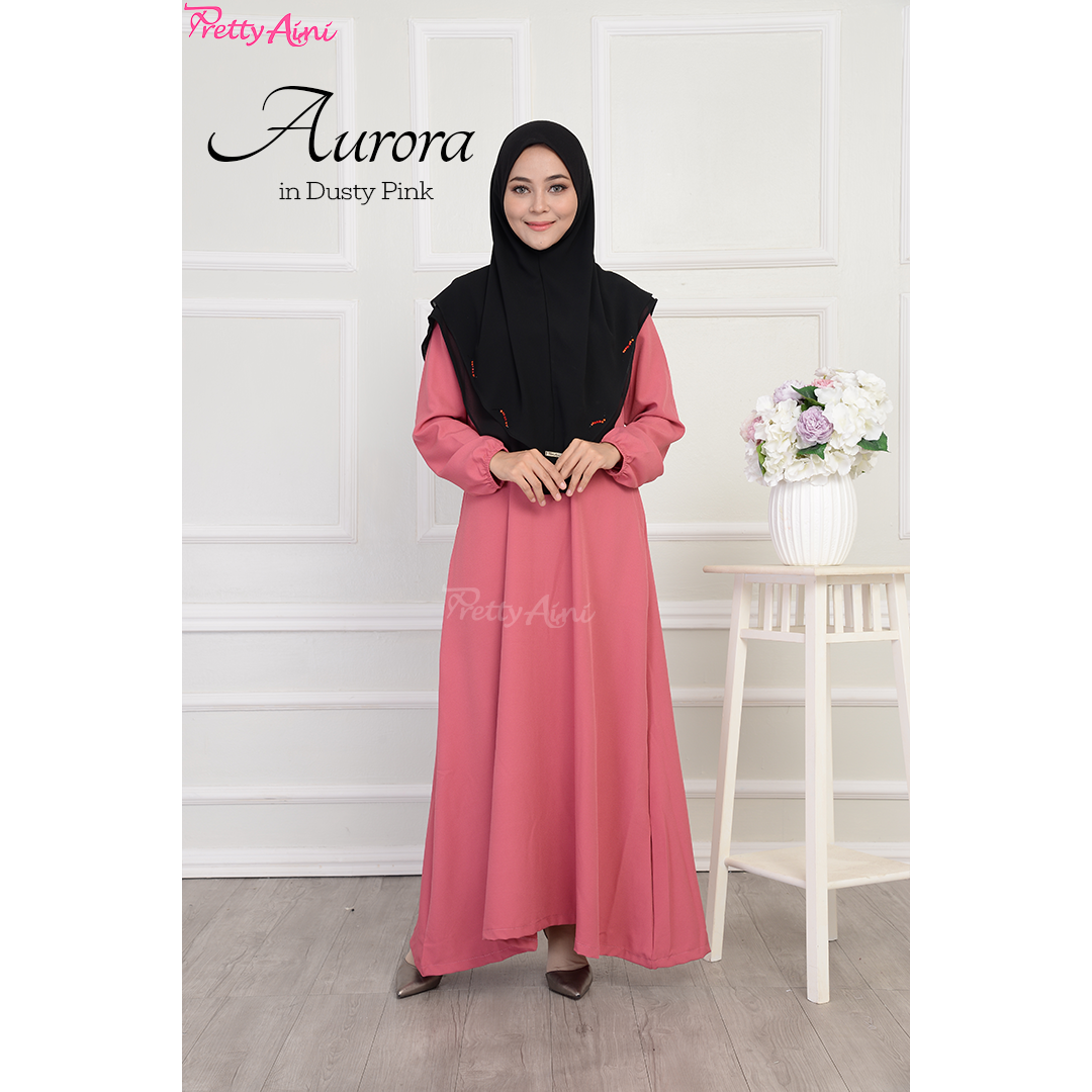 Jubah Aurora - Dusty Pink