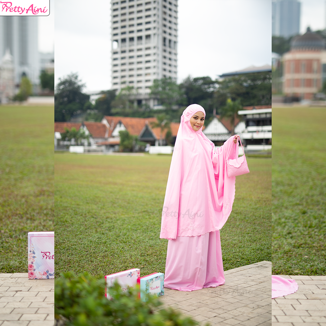 Telekung Medina A - Baby Pink - Image 6