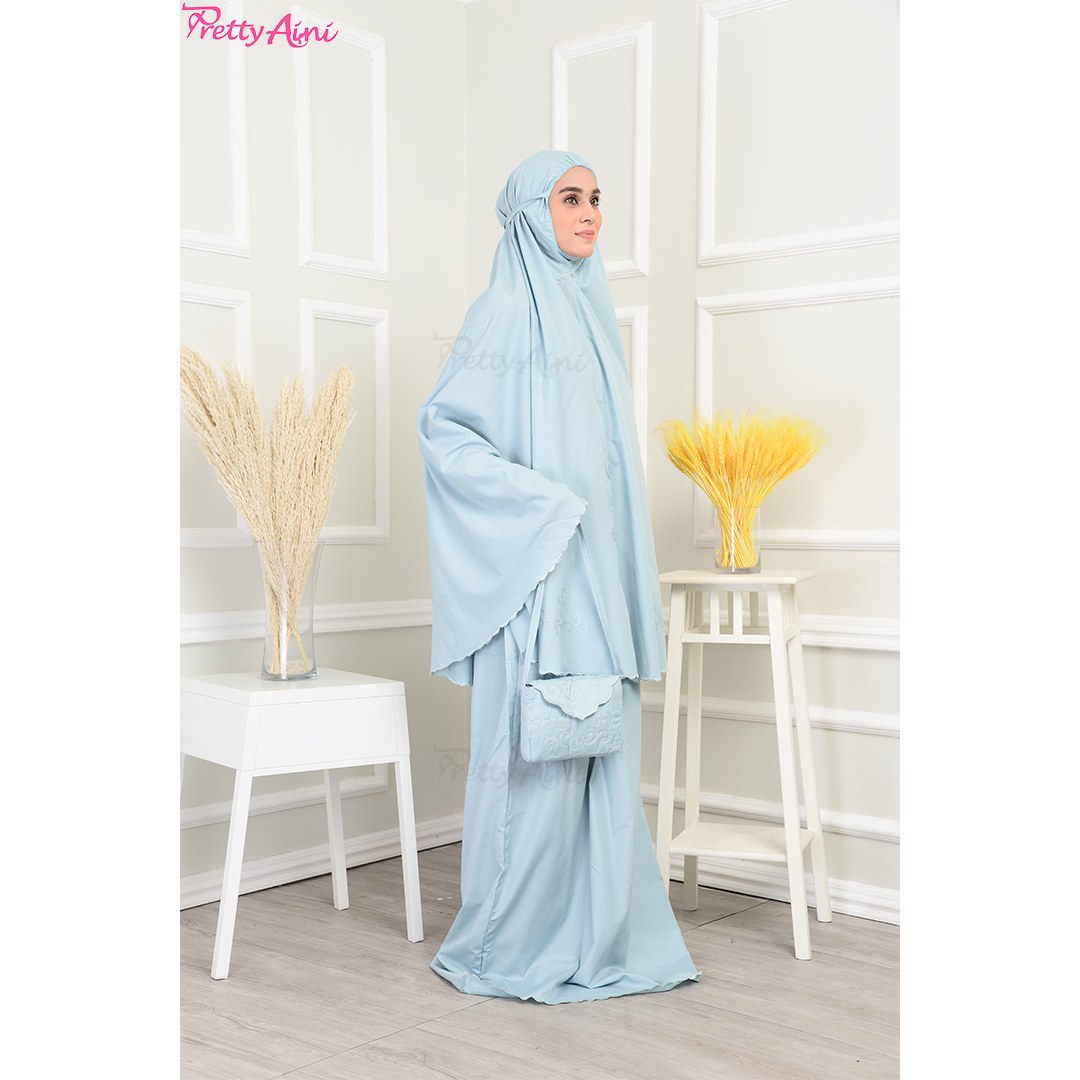 Telekung Medina A - Baby Blue - Image 7