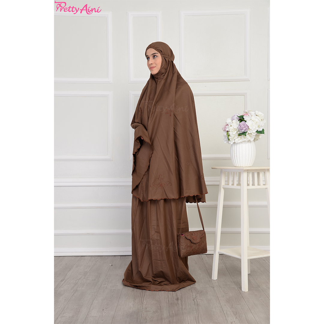 Telekung Medina A - Dark Choc - Image 8