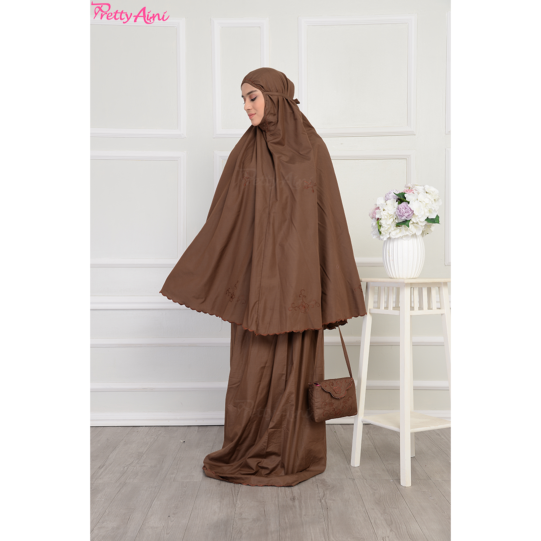 Telekung Medina A - Dark Choc - Image 7