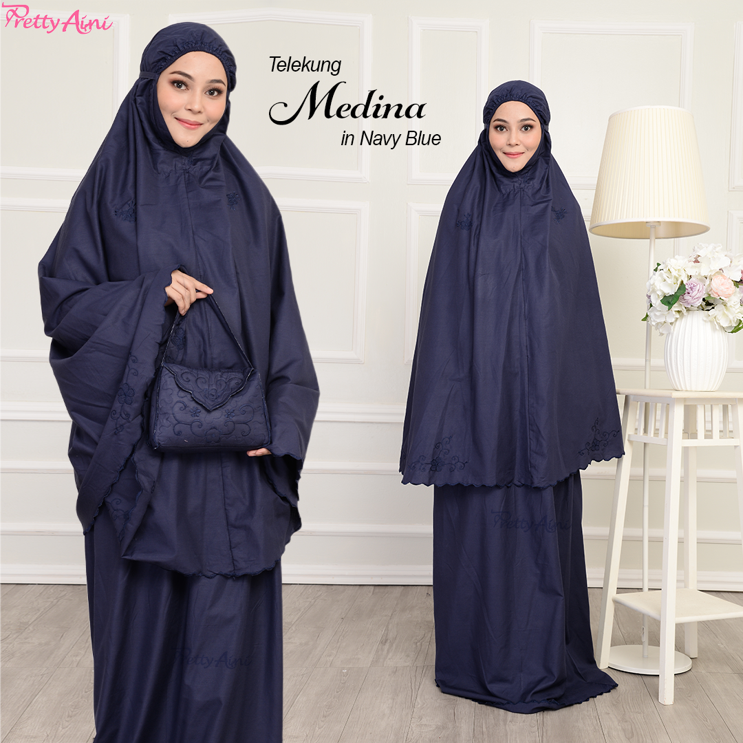 Telekung Medina A - Navy Blue