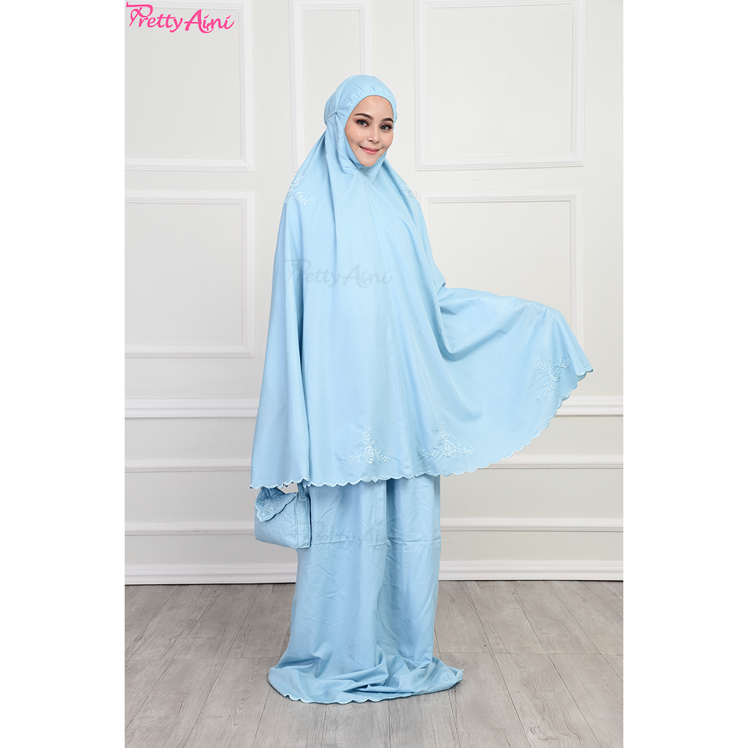 Telekung Medina A - Sky Blue - Image 6