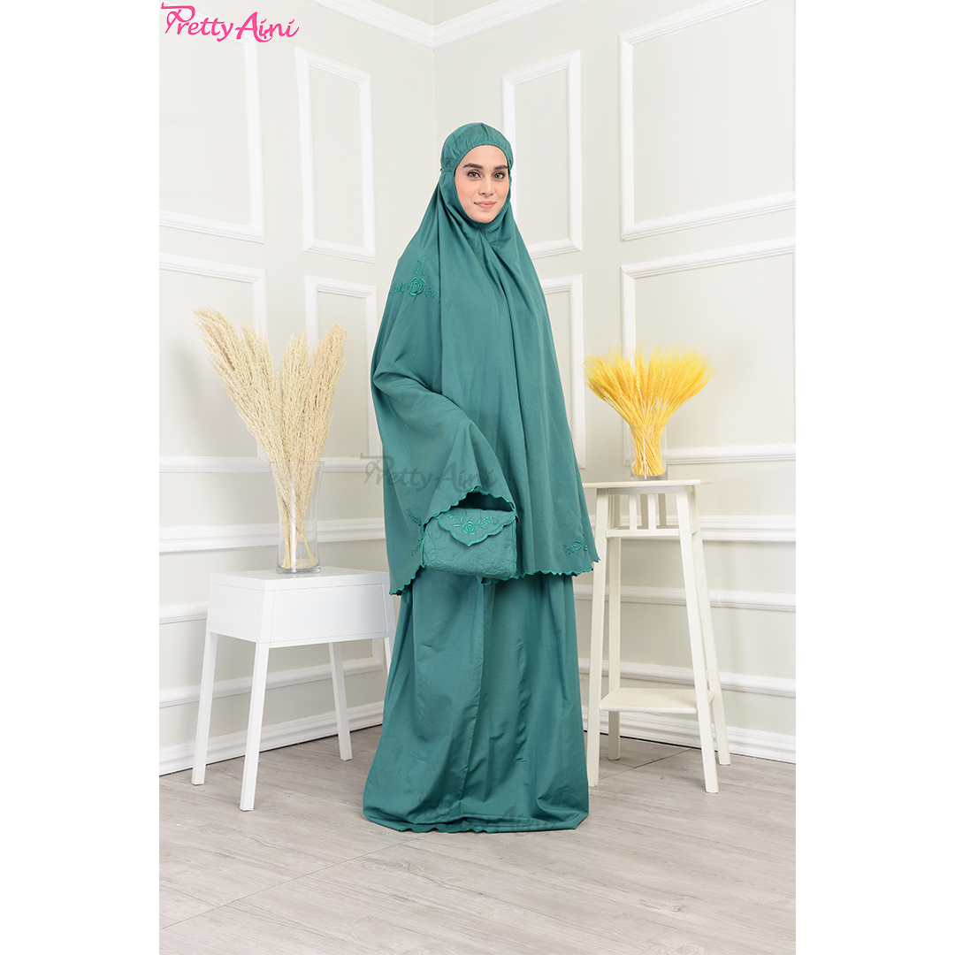 Telekung Medina A - Turquoise Green - Image 8