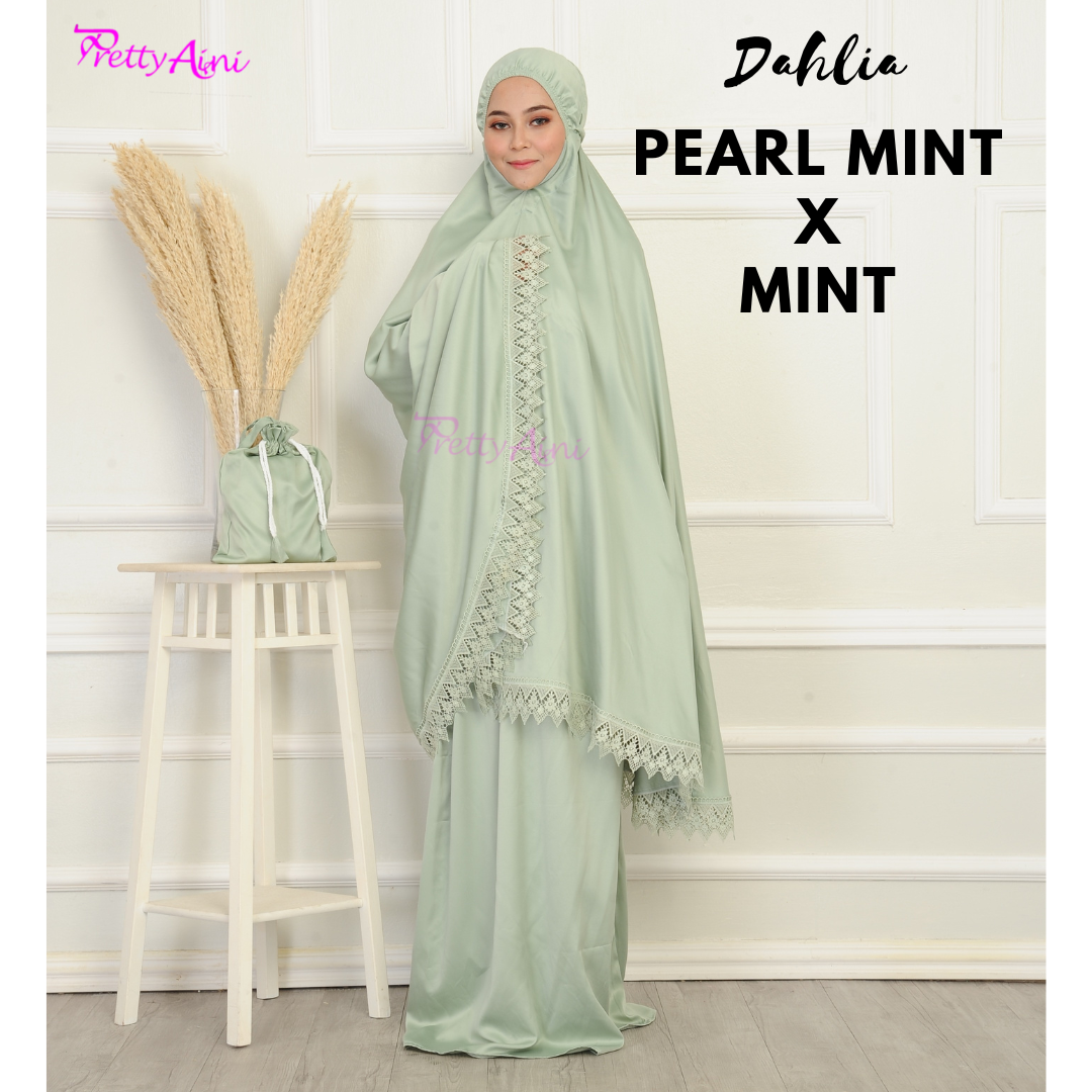 Telekung Dahlia - Pearl Mint X Mint