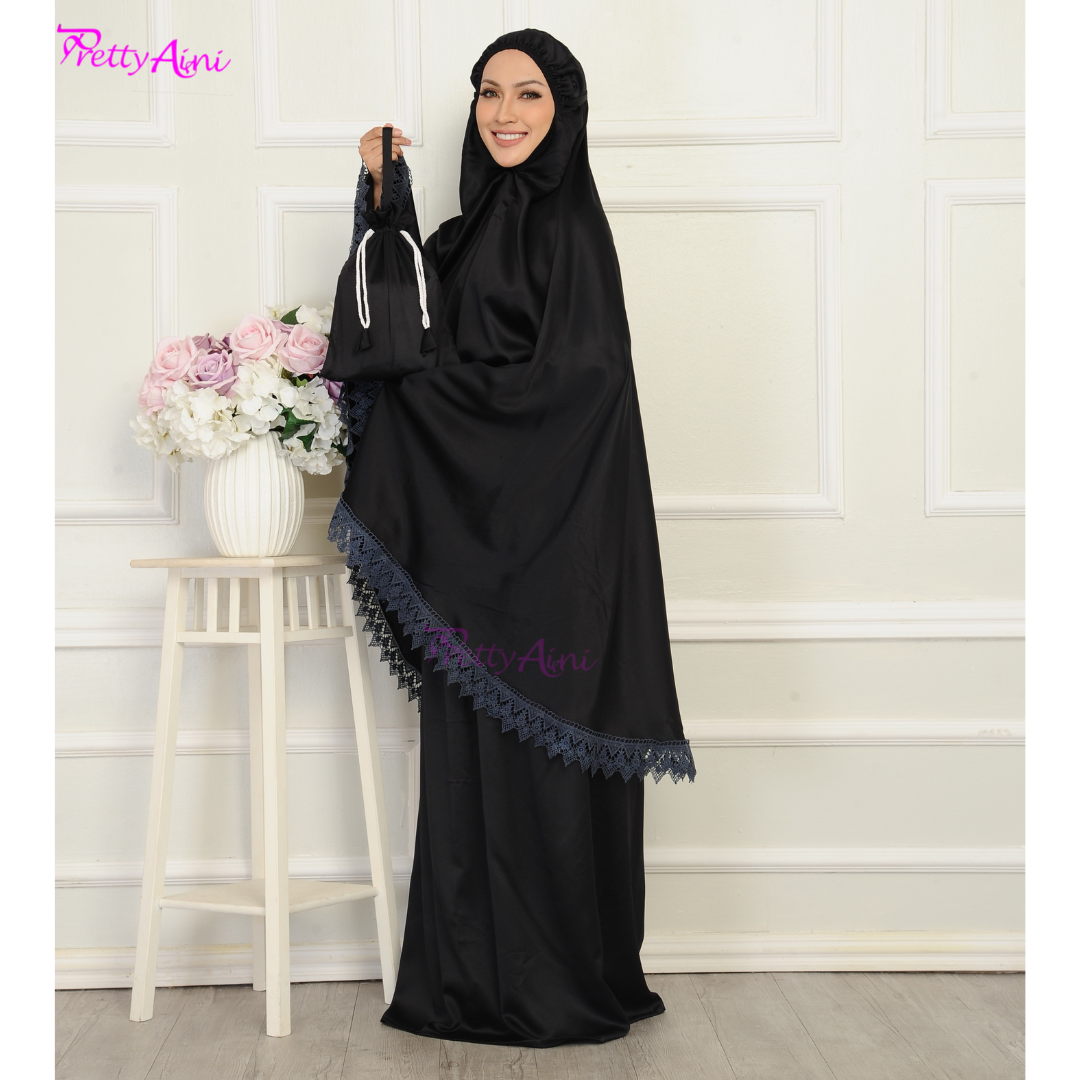 Telekung Dahlia - Black - Image 6