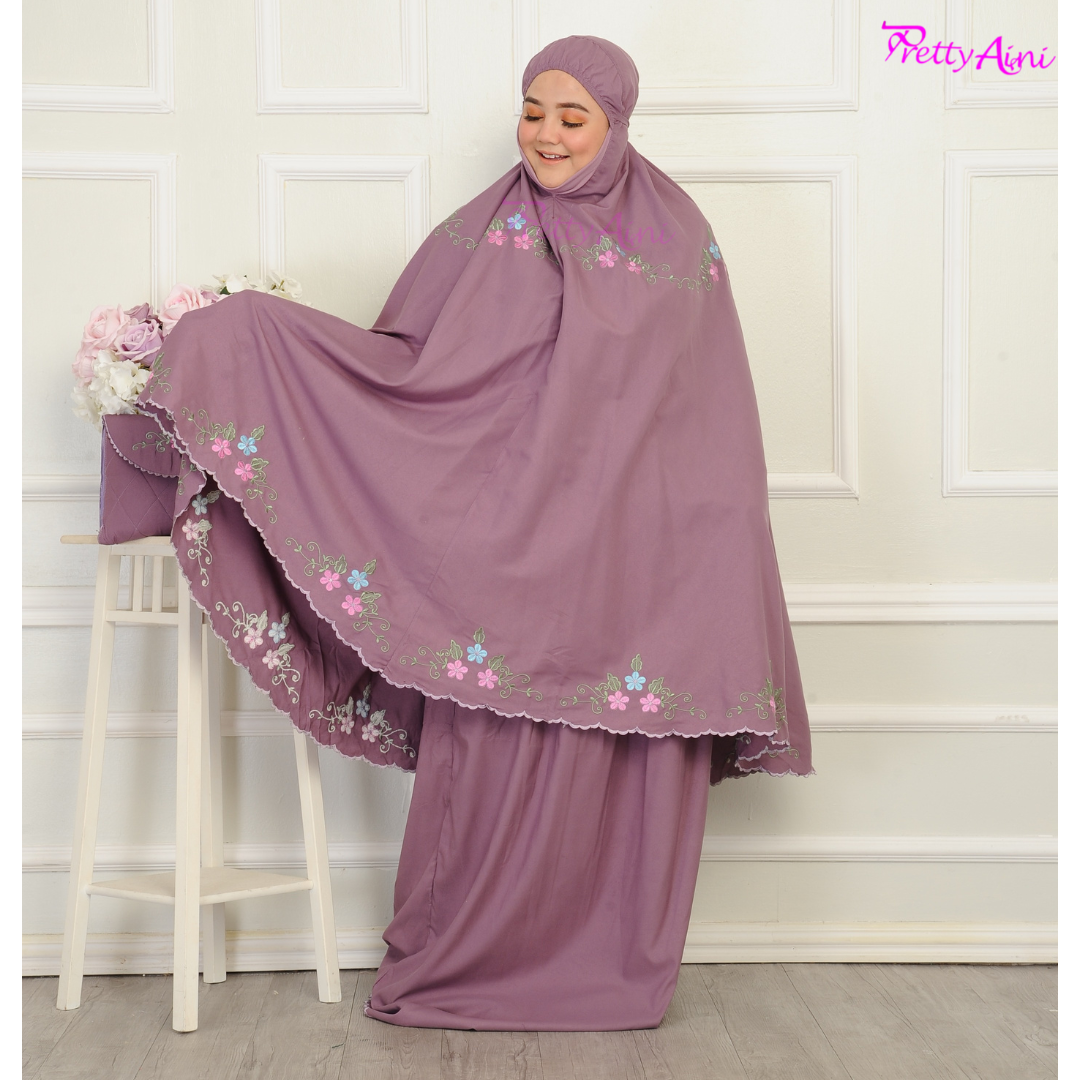 Telekung Humaira Plus Size - Dusty Purple - Image 5