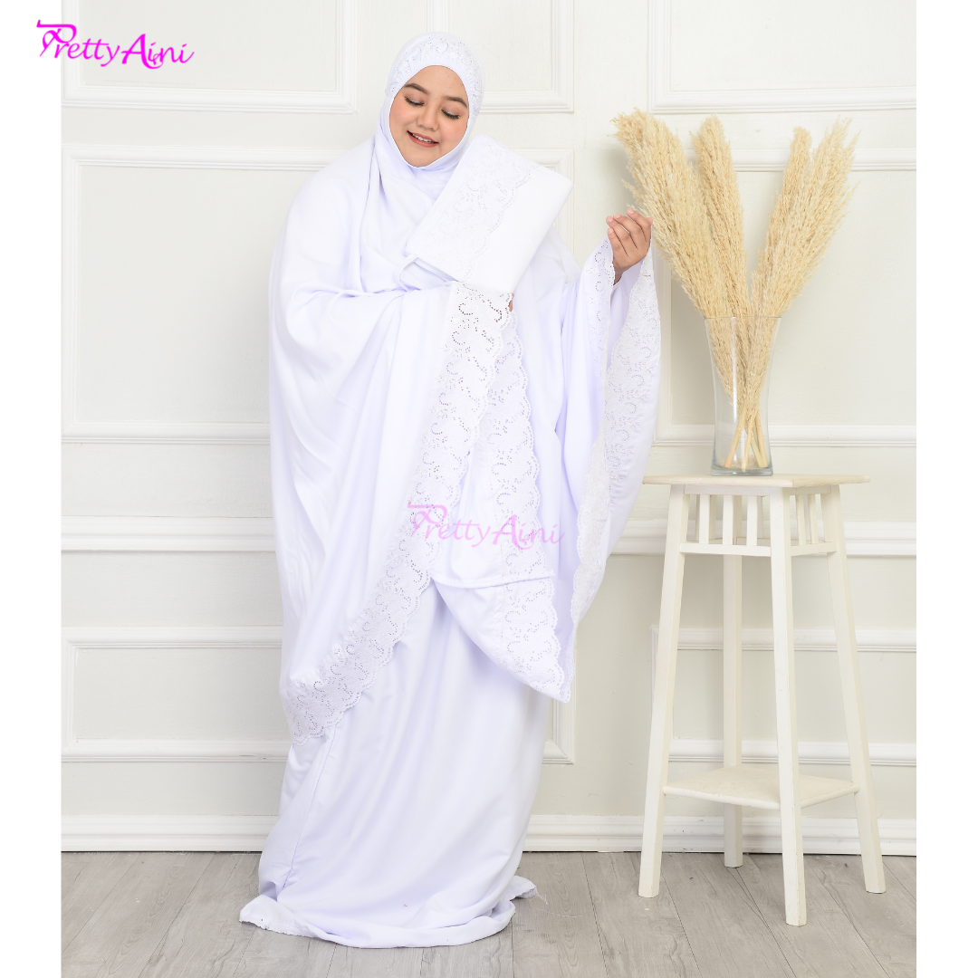 Telekung Nasuha Plus Size - White - Image 5