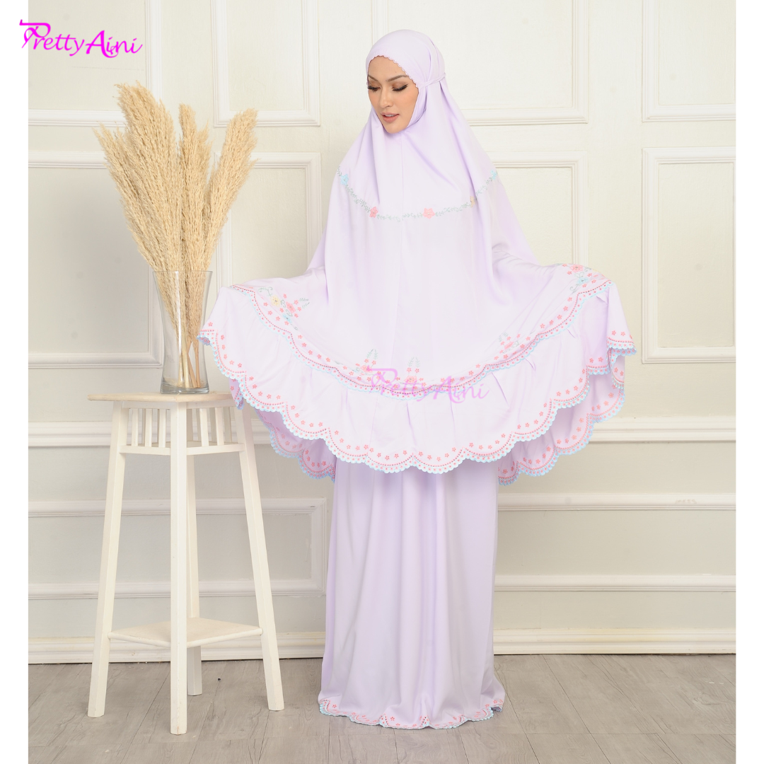 Telekung Balqis - Lilac - Image 4