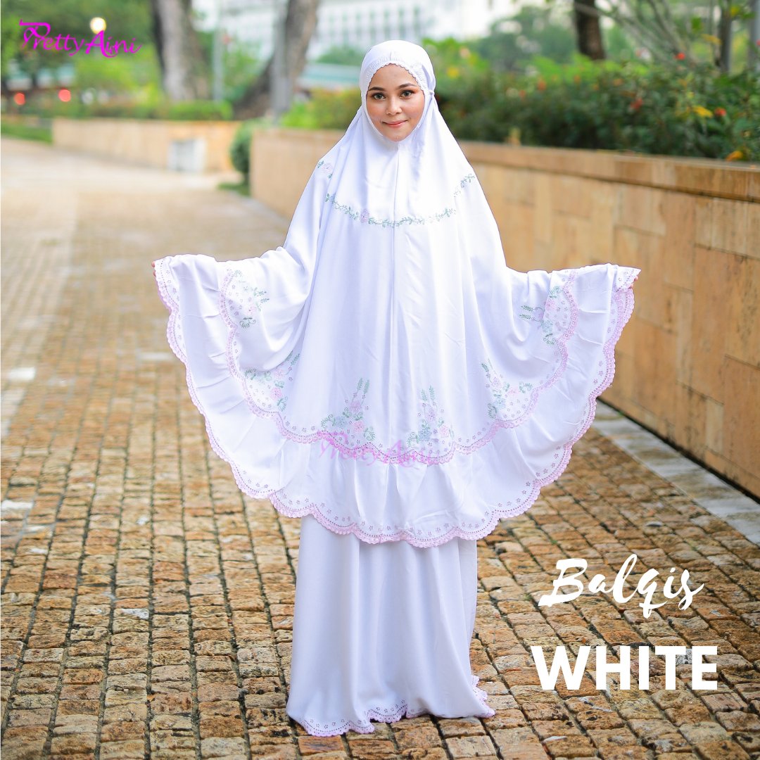 Telekung Balqis - White
