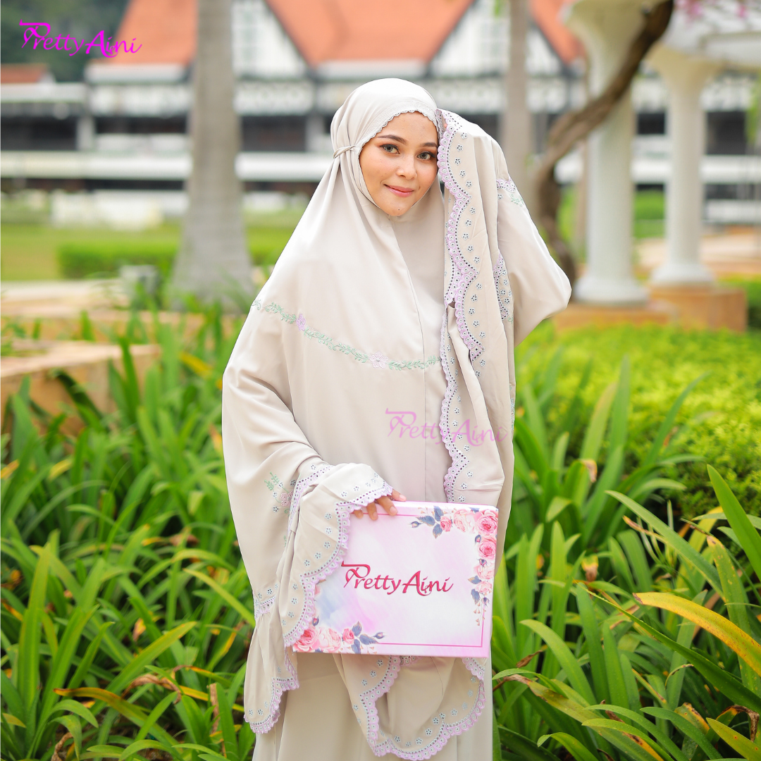 Telekung Balqis - Light Beige - Image 5