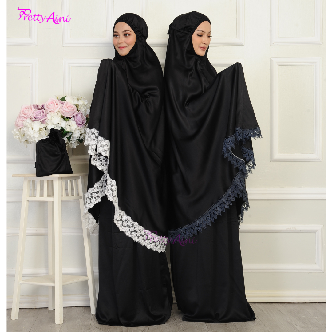Telekung Dahlia - Black - Image 7