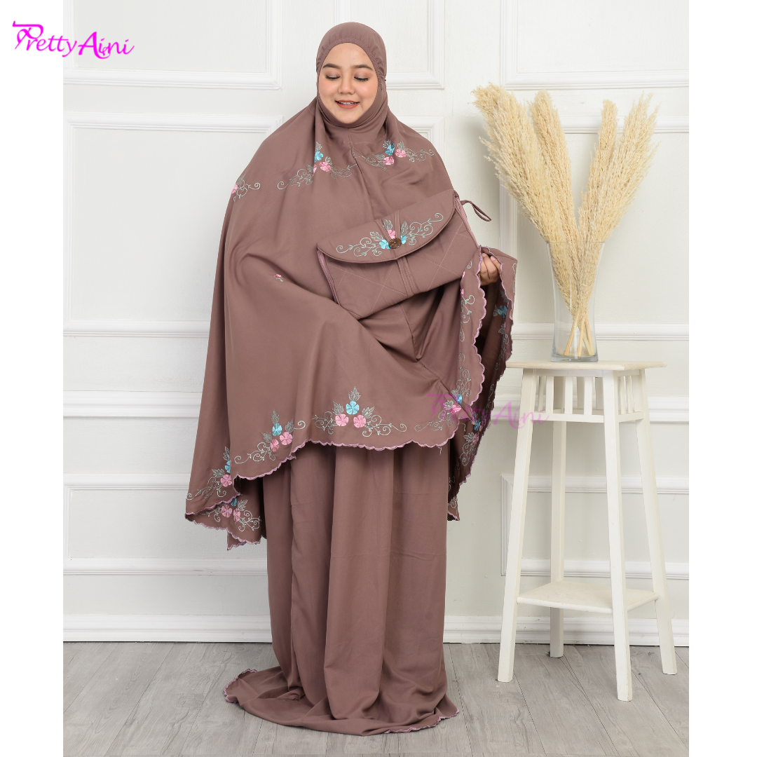 Telekung Humaira Plus Size - Plum - Image 6