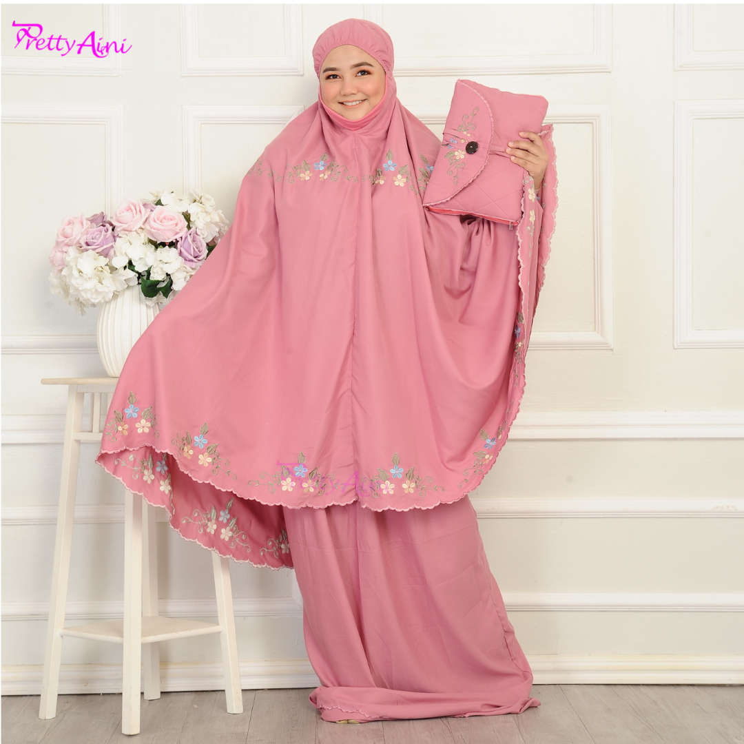 Telekung Humaira Plus Size - Rose Pink - Image 6