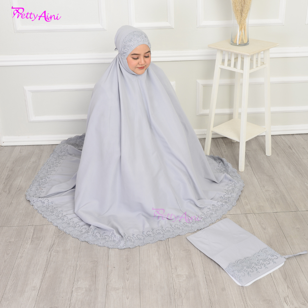 Telekung Nasuha Plus Size - Grey - Image 6