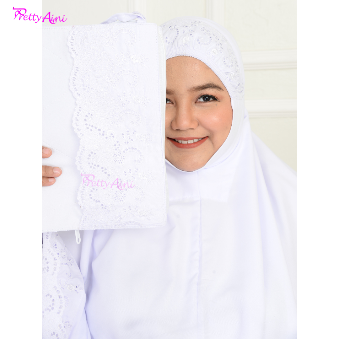 Telekung Nasuha Plus Size - White - Image 6