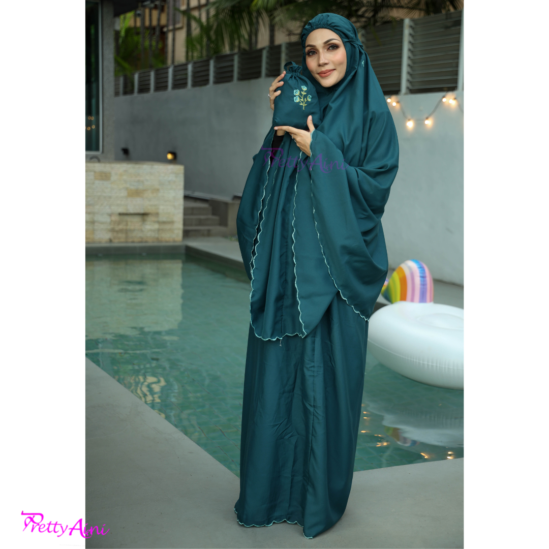 Telekung Melati - Emerald - Image 3