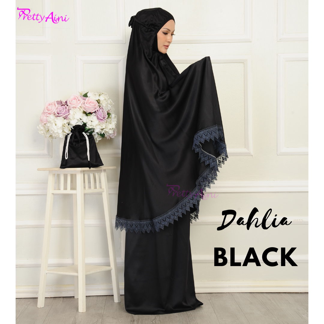 Telekung Dahlia - Black