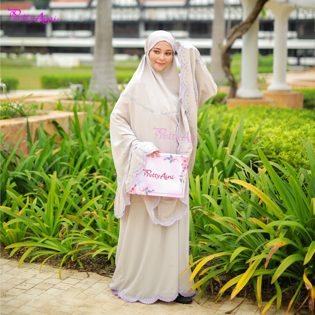 Telekung Balqis - Light Beige - Image 6
