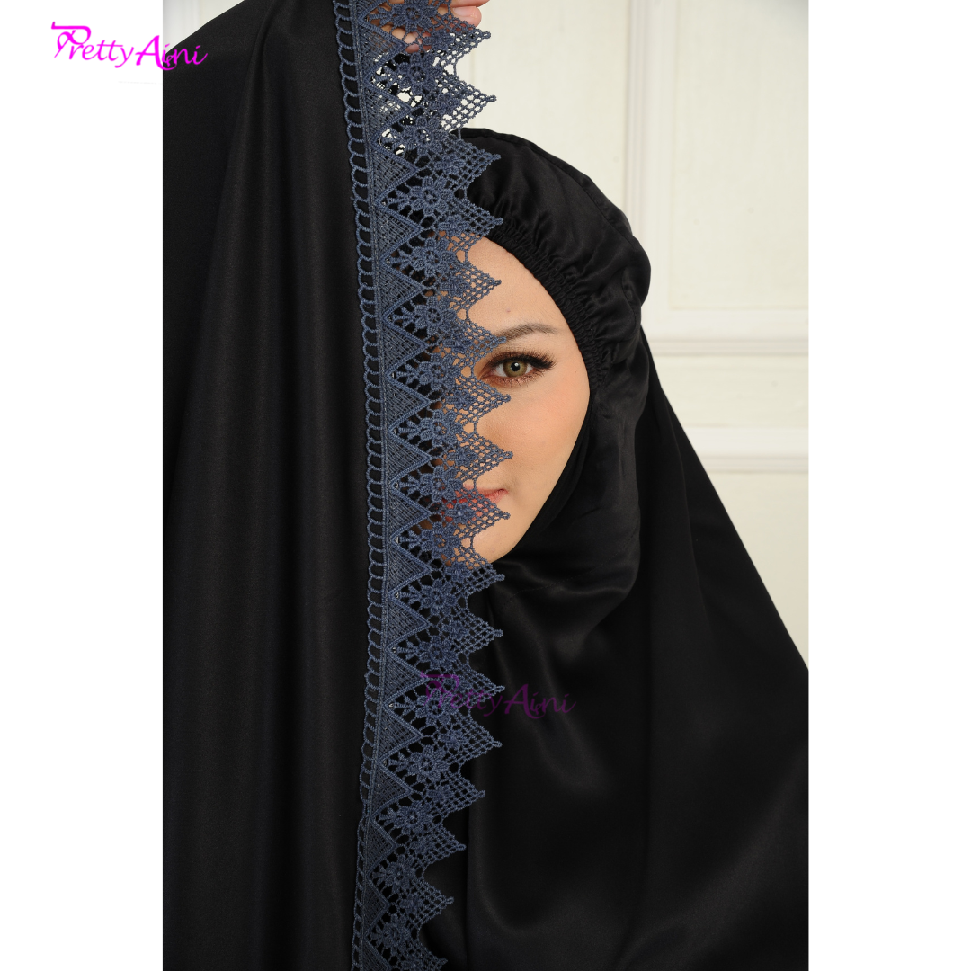 Telekung Dahlia - Black - Image 8