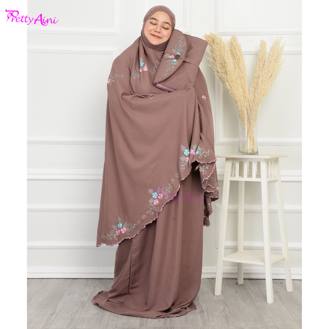 Telekung Humaira Plus Size - Plum - Image 7
