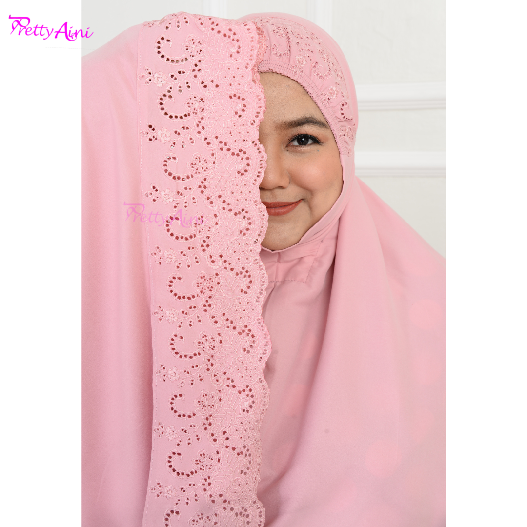 Telekung Nasuha Plus Size - Dusty Pink - Image 7
