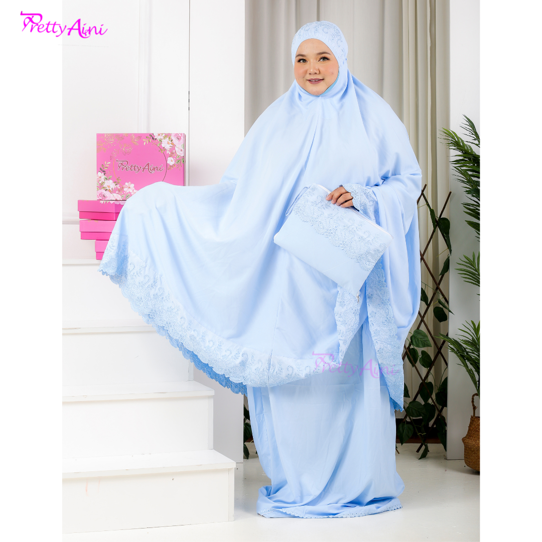 Telekung Nasuha Plus Size - Sky Blue - Image 7