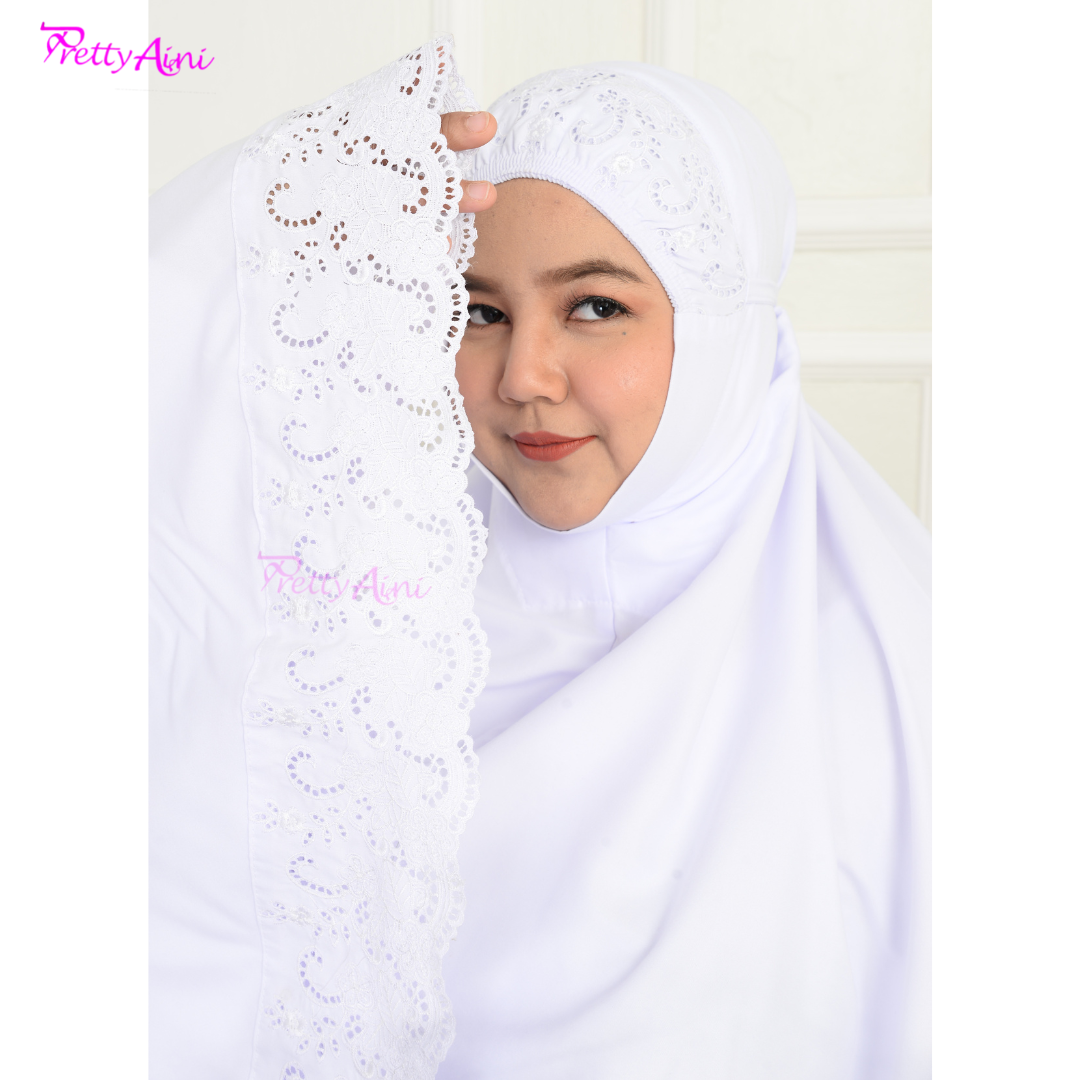 Telekung Nasuha Plus Size - White - Image 7