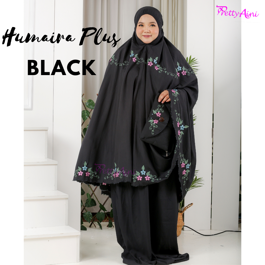 Telekung Humaira Plus Size - Black