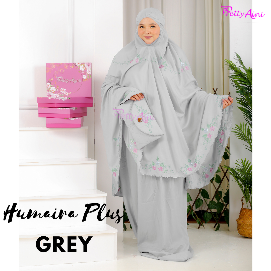 Telekung Humaira Plus Size - Grey