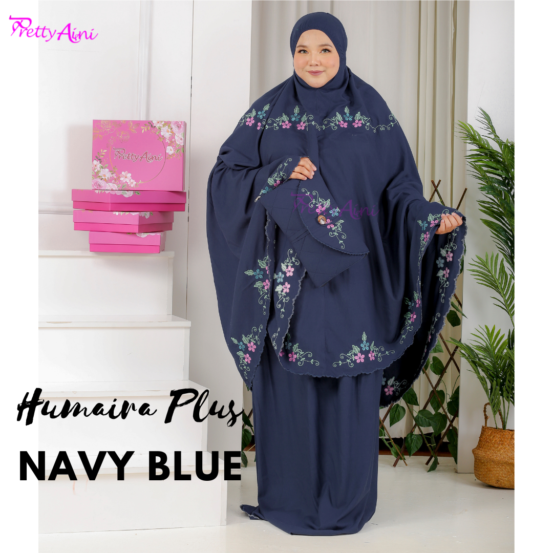 Telekung Humaira Plus Size - Navy Blue